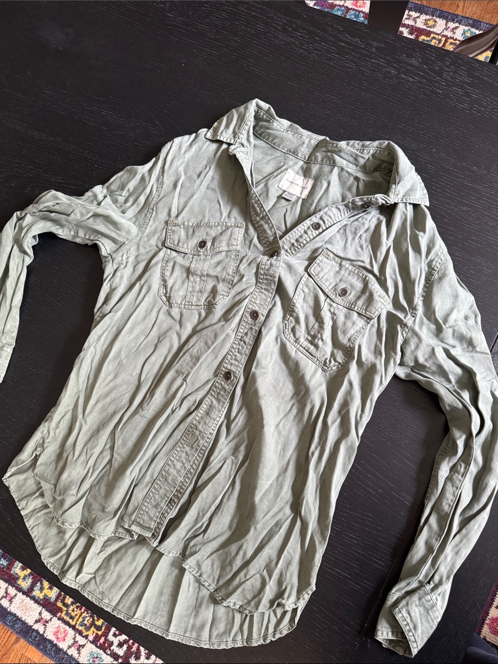 American Eagle Olive Green Utility Shirt Jacket